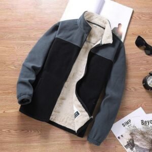 Polar Fleece Jacket Warm Thick Stand-up Collar Cardigan Coat