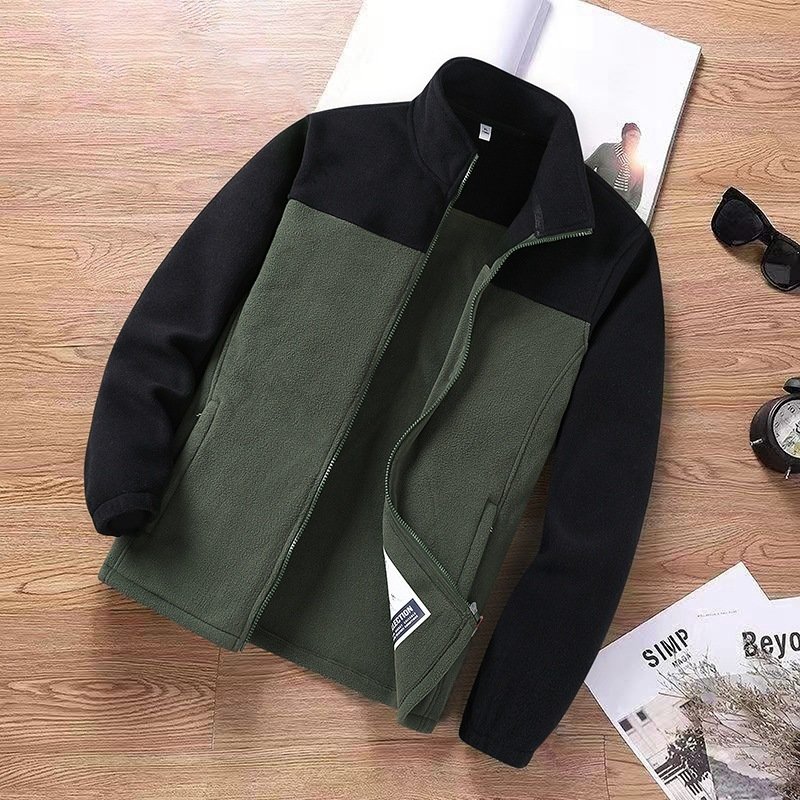 Polar Fleece Jacket Warm Thick Stand-up Collar Cardigan Coat - Image 3