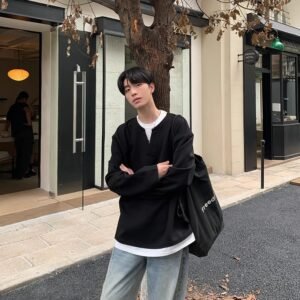 Stitching Solid Color Hoodie Men And Women