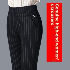 Tight High Waist Female Straight-leg Trousers