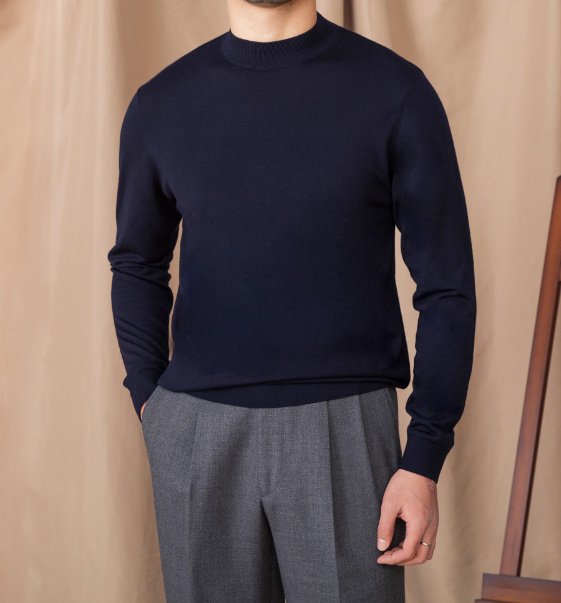 Wool British Commute Slim-fit Pullover Bottoming Shirt - Image 10