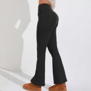 Brushed Casual High Waist Flattering Hip-lifting Button Commuting Pants