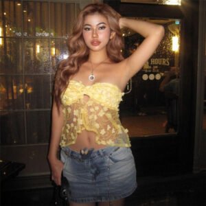 Women's Slim Fit Slim Fit Tube Top Backless Sequined Vest