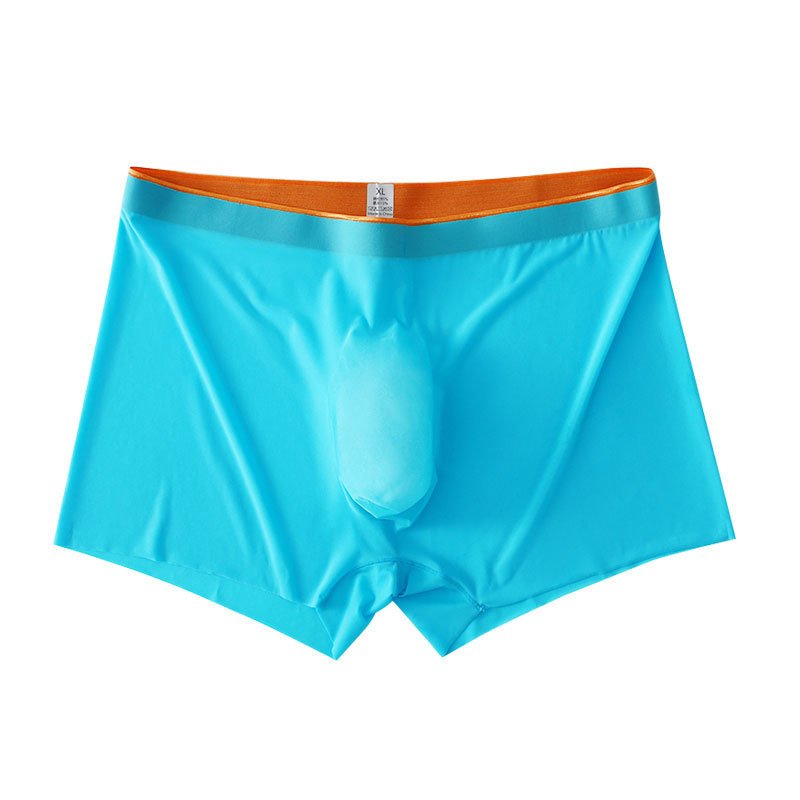 Men's Ice Silk Orange Edge Seamless Underwear Boxers - Image 2