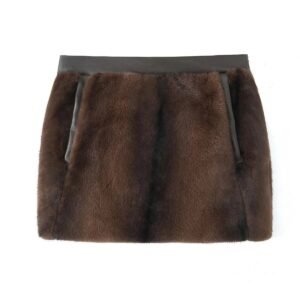 Elegant Artificial Fur Effect Skirt Women's Skirt