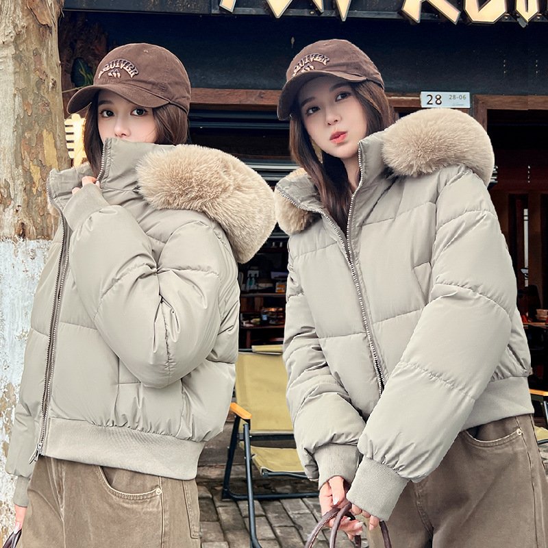 Big Fur Collar Hooded Thickened Warm And Loose Coat - Image 2