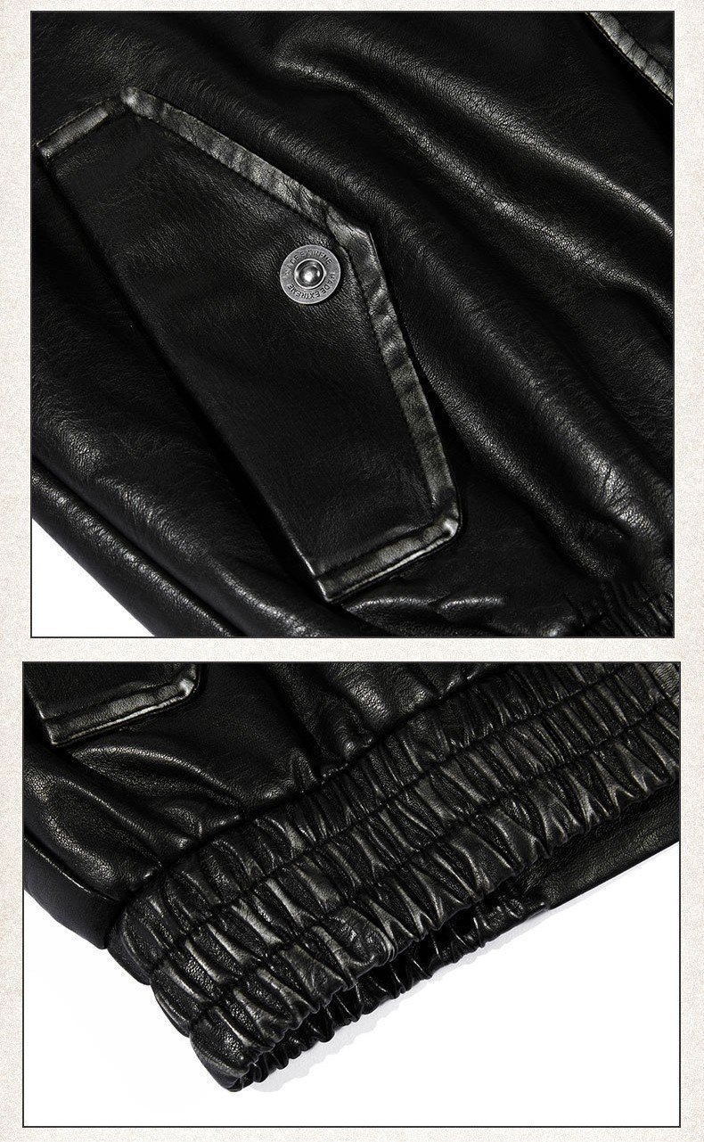 American Retro Maillard Distressed Leather Coat - Image 5