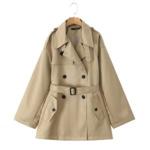Autumn Elegant Double-breasted Mid-length Trench Coat
