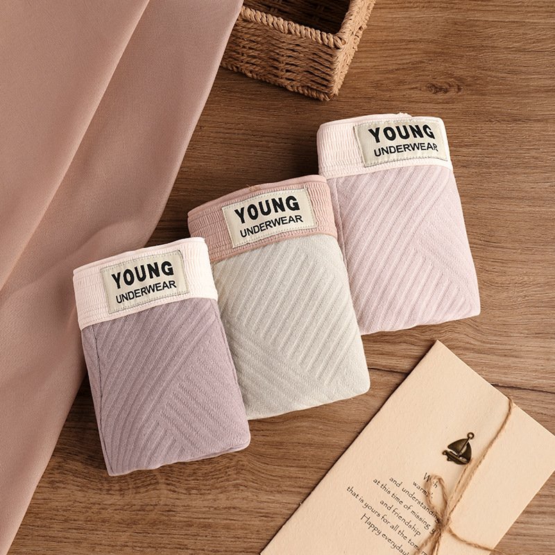 Cotton Men's Mid Waist Texture Boxer Briefs - Image 3