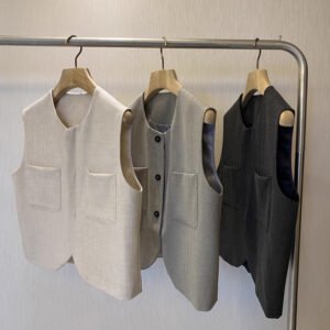 Loose Round Neck Sleeveless Suit Vest For Women