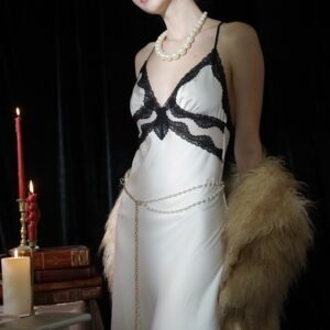 0 Ultra-long Nightdress Maillard Color Series With Removable Chest Pad