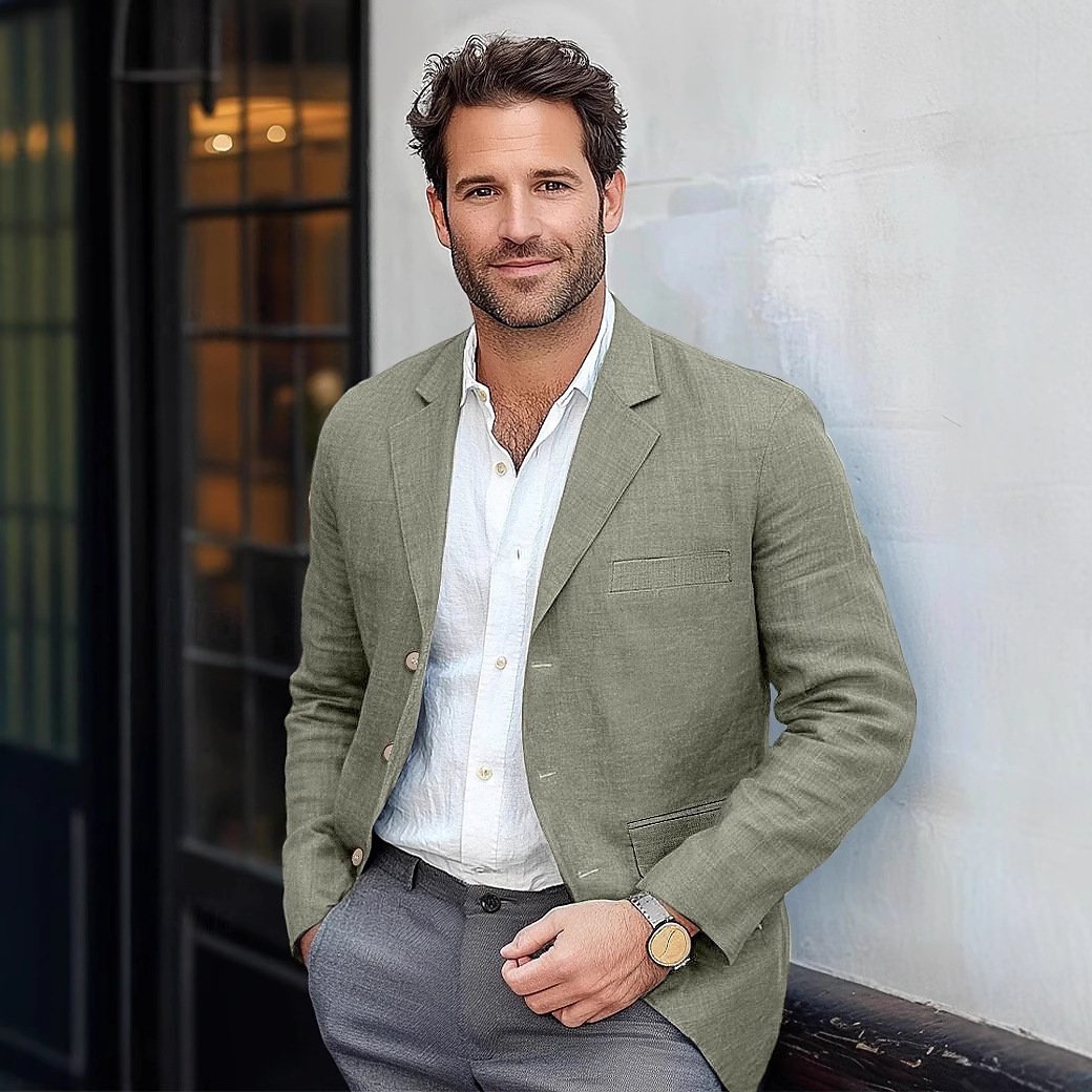Men's Jacket Casual Cotton And Linen Suit - Image 4