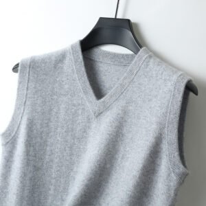 Men's V-neck Vest Middle-aged And Elderly Warm Sweater