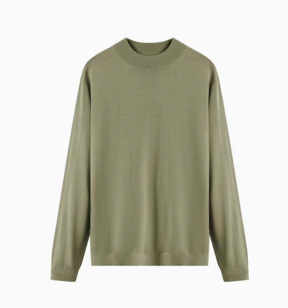 Wool British Commute Slim-fit Pullover Bottoming Shirt - Image 5