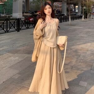 Autumn Wear Petite Set Long Dress