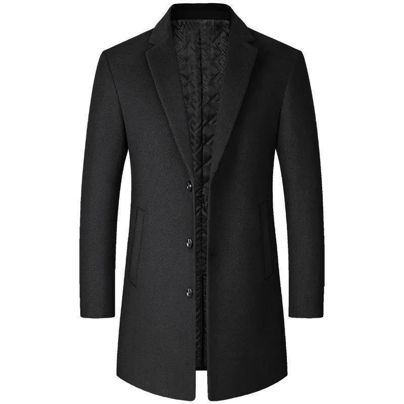 Autumn And Winter Woolen Trench Coat Men - Image 9