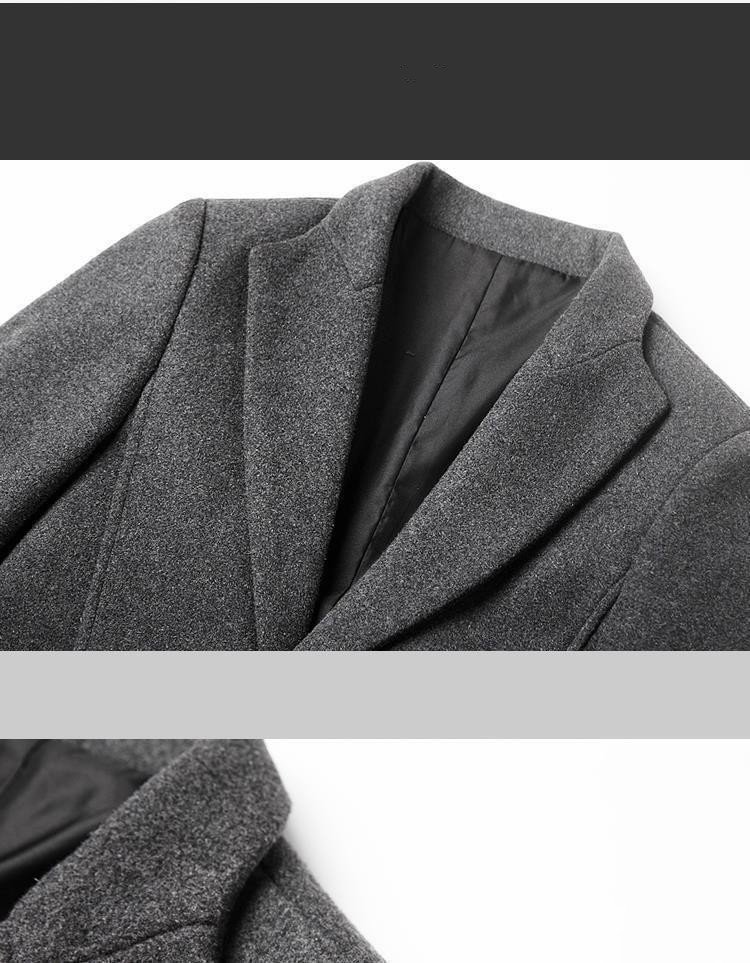 Autumn And Winter Woolen Trench Coat Men - Image 4