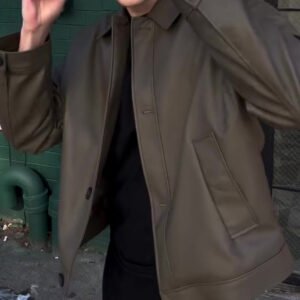 Men's Casual Long-sleeved Leather Jacket