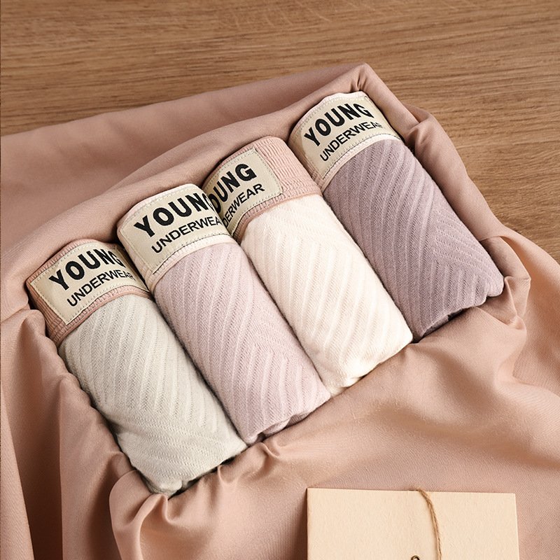 Cotton Men's Mid Waist Texture Boxer Briefs - Image 2