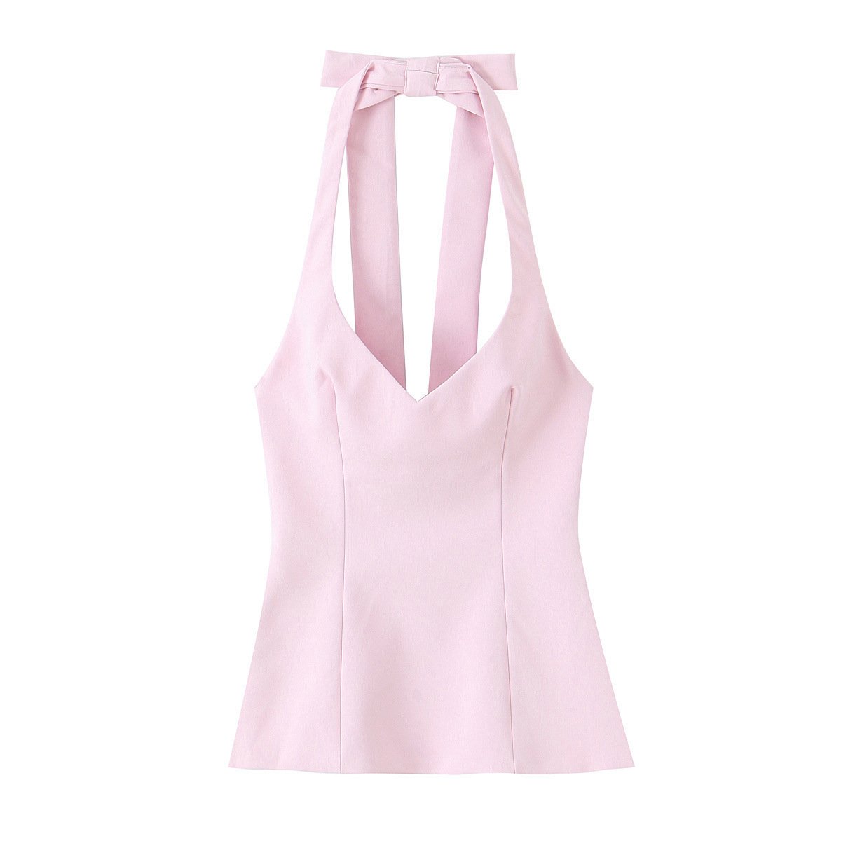 Autumn New Sweet And Spicy Style Slim-fit Hanging Collar Top - Image 5