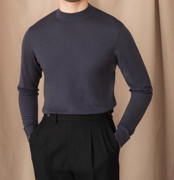 Wool British Commute Slim-fit Pullover Bottoming Shirt - Image 6