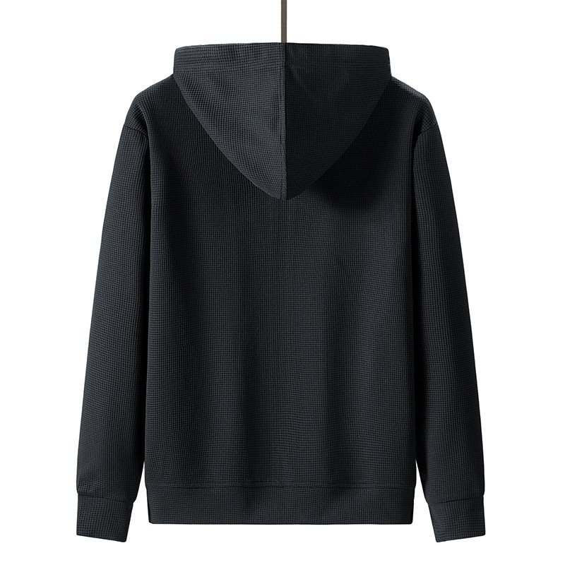 Men's Trendy Fashion Waffle Hooded Casual Sports Sweater Suit - Image 5