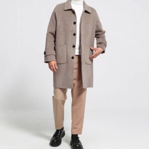 Wool Reversible Woolen Coat Men's Mid-length Single-breasted Baggy Coat