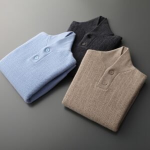 Winter Men's Pure Cashmere Lapel Sweater