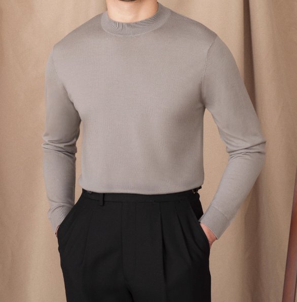 Wool British Commute Slim-fit Pullover Bottoming Shirt - Image 8
