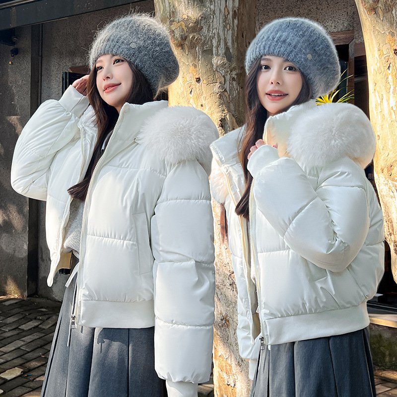 Big Fur Collar Hooded Thickened Warm And Loose Coat - Image 4