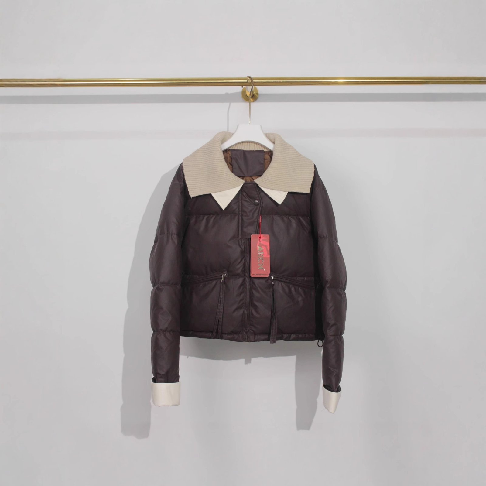 Short Down Jacket Female Winter Knitting - Image 3