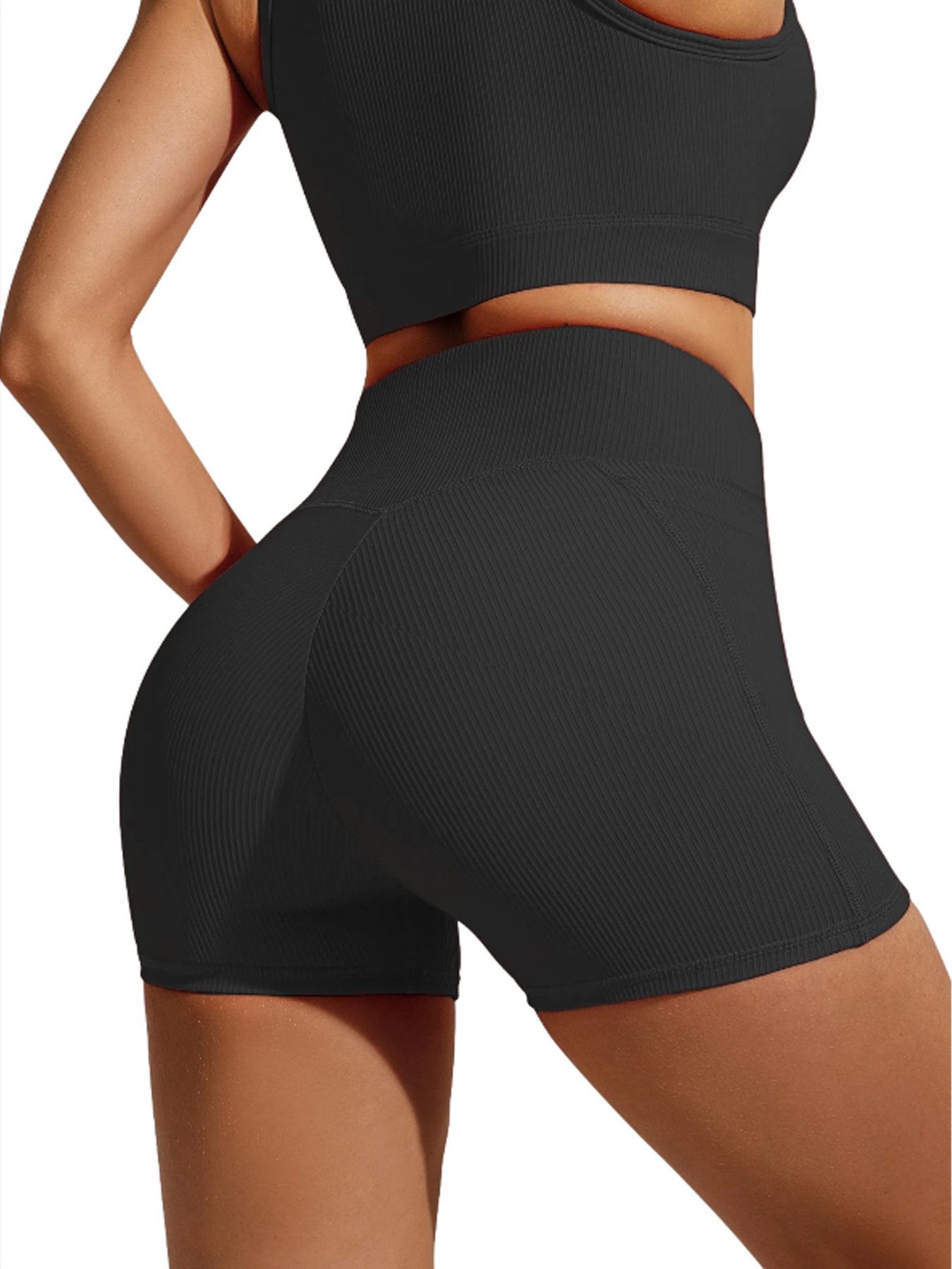2-Pack Yoga Shorts For Women - High Waisted Workout Shorts, Breathable & Stretchy - Image 9