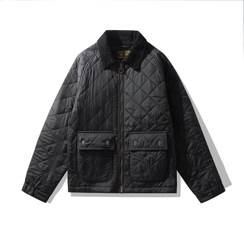 Corduroy Jacket Rhombus Plaid Cotton-padded Jacket Cotton-padded Coat - Image 5