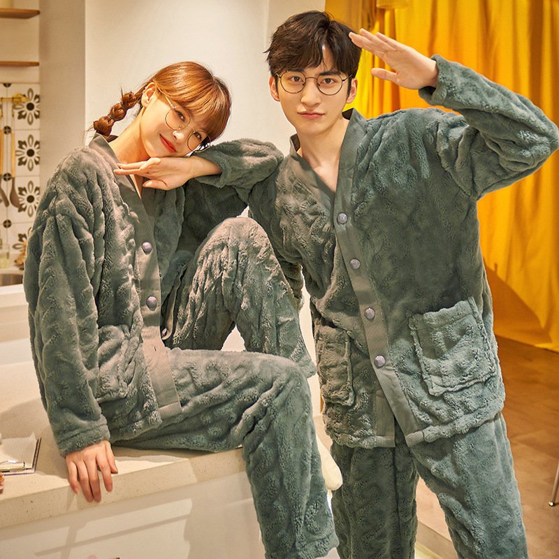 Autumn And Winter Flannel Men's Thickened And Fleece Homewear - Image 2