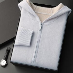 Autumn And Winter Men's Cashmere Thickened Half-high Collar Zipper Cardigan Sweater