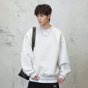 Heavy Space Cotton Round Neck Sweater Men's Autumn
