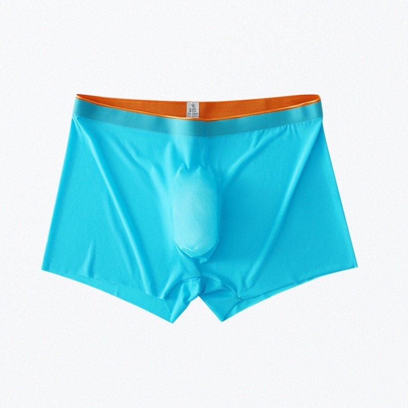 Men's Ice Silk Orange Edge Seamless Underwear Boxers - Image 5
