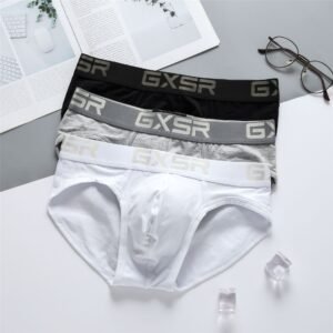 New Men's Purified Cotton Underwear Low Waist Sexy Breathable Comfortable Solid Color