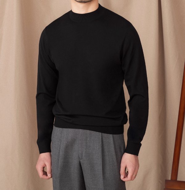 Wool British Commute Slim-fit Pullover Bottoming Shirt - Image 3