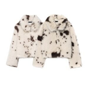 Artificial Fur Animal Pattern Coat For Women