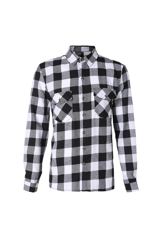 A Long-sleeved Pocket Checked Shirt With A Lapel For Young Men In Autumn And - Image 2