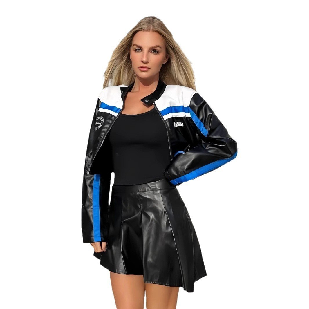 Striped Zipper Coat For Women - Image 5