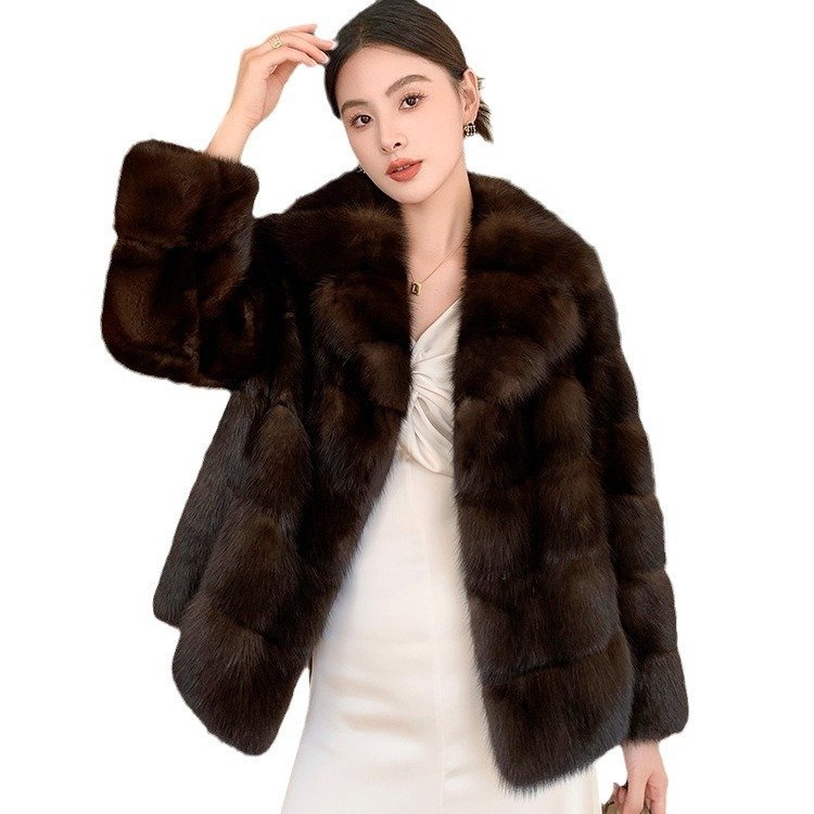 Artificial Fur Purple Sable Thick Warm Jacket - Image 5