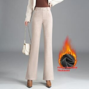 Women's Fashionable Stylish Casual Fleece-lined Slim Flare Pants
