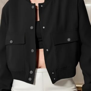 2025 New Women's Jacket Jacket, Suitable For Autumn And Winter Wear, With Button Closure And Large Pocket Design