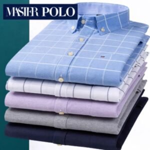 Middle-aged Men's Long Sleeve Pure Cotton Plaid Shirt