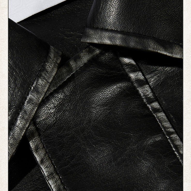 American Retro Maillard Distressed Leather Coat - Image 4