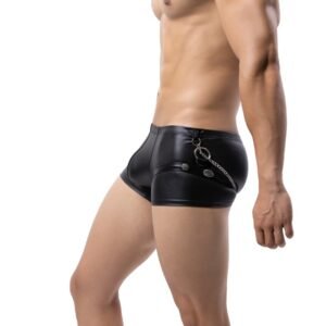 Silver Men's Underwear Tp R479g Bronzing Imitation Leather Sexy Vanskoos Boxers Underpants Men VS010PJ