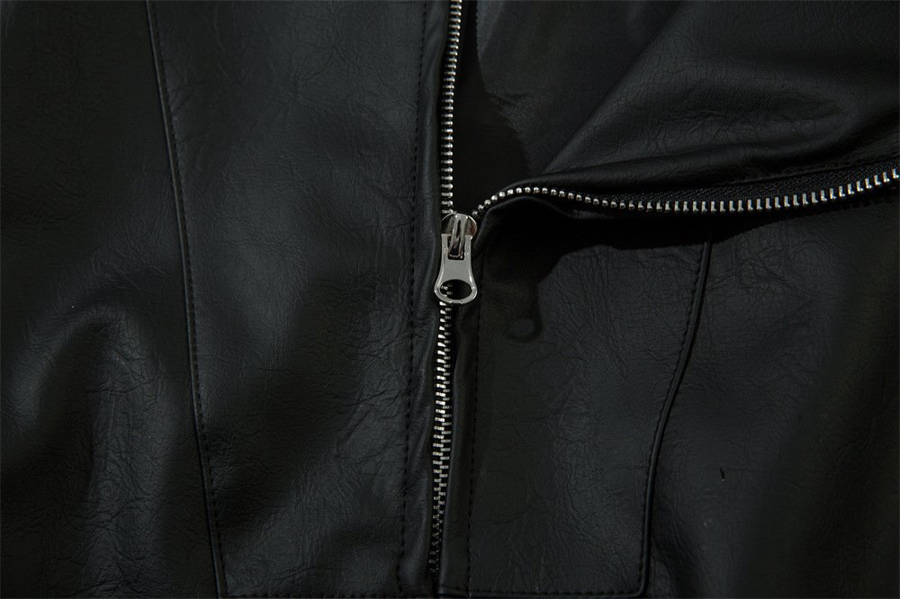 European And American-style Locomotive Racing Suit Leather Coat - Image 8