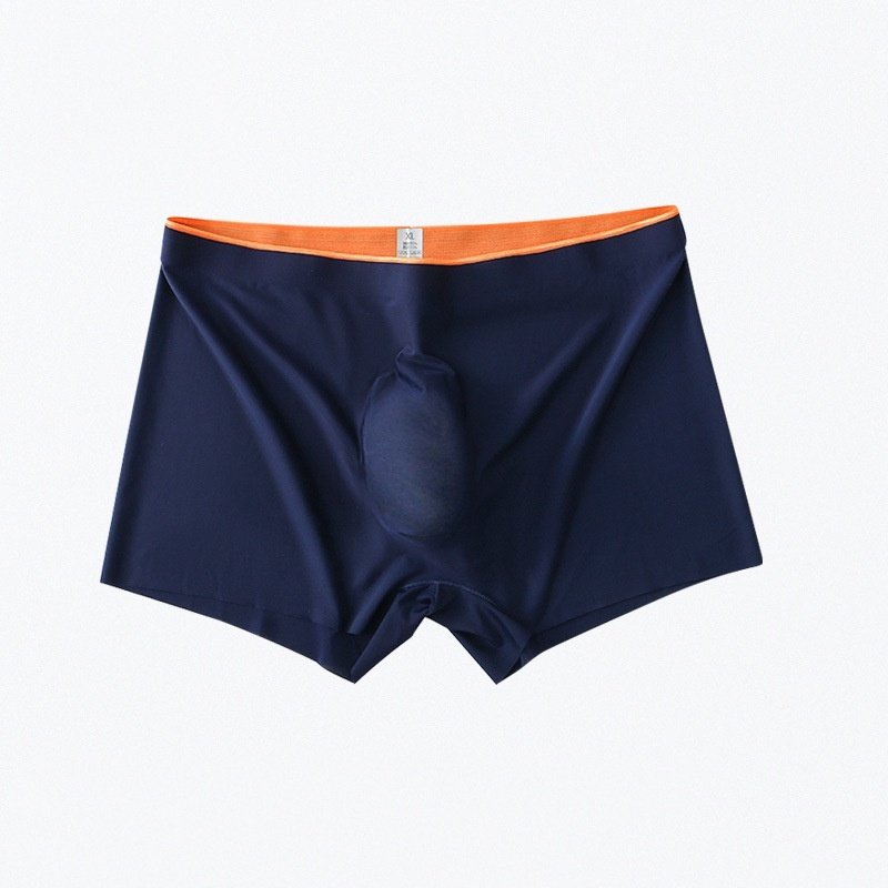 Men's Ice Silk Orange Edge Seamless Underwear Boxers - Image 3
